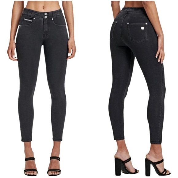 Freddy Denim - Freddy Black N.O.W Denim High Waisted Skinny Cropped Jeans Size 4